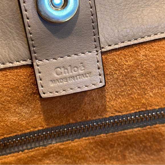 Chloe Smooth Calfskin Medium Milo Shopping Tote Motty Grey - Picture 6 of 16